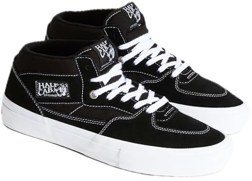 Vans Half Cab PRO Scarpe Sportive da Skateboard Originali Unisex Adulto Limited Edition Caballero 2026 (Nero Bianco, Sistema Taglie Calzature EU, Adulto, Numero, Media, 45)