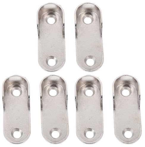 KHBUAB Supporto per Bastone da Armadio in Lega Argento Resistente alla Corrosione Rimozione Rapida, 6 Pezzi per Cabina Armadio e Lavanderia