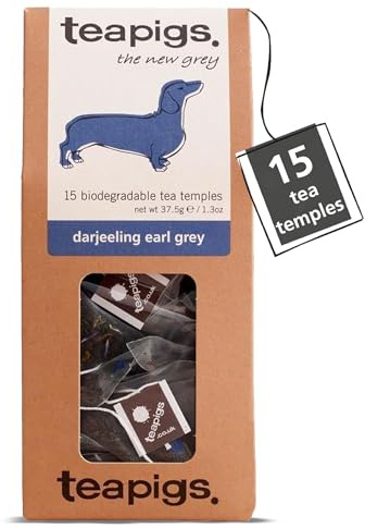 teapigs Darjeeling Earl Grey Tea Bags - Floral & Aromatic Blend with Bergamot & Citrus Notes - Caffeinated & Naturally Energising - 15 Biodegradable Tea Temples (1 Pack)