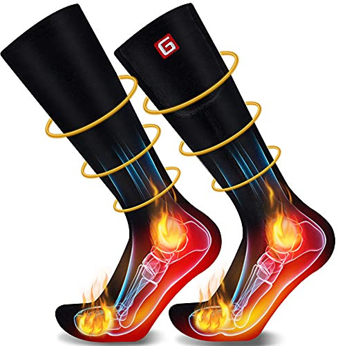 Autocastle Unisex Electric Heated Socks Rechargeable Battery Powered Heating Socks Men Women Battery Operated Winter Warm Socks Kit Novelty Sports Outdoor Camping Hiking Climbing Skiing Foot Warmer