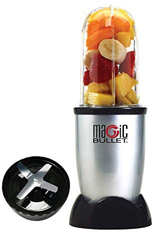 Nutribullet Batidora (Magic Bullet) MBR-0328, 0,53 l, compacta, de alta velocidad, para batidos de frutas y verduras, sin BPA, 200 W, recetario en español, apta para lavavajillas, gris