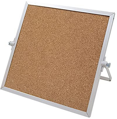 RENRUIRUI Desktop-Korken-Bulletin-Board Mit Klammer, Kleiner Doppelseitiger Memo-Board, Aluminiumlegierungsrahmen, Mit 20 Push-Pins, Für Home Office School-Schlafsaal(Size:30X30CM)