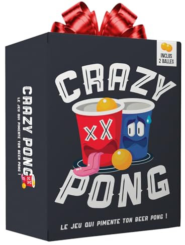 Original Cup Crazy Pong® | Pimente Ton Beer Pong | La Variante Action ou Vérité | 150 Gages | 2 Balles | Meilleure Idée Cadeau 2021 | Jeu à Boire | Beer Pong Kit | Apéro | Soirée | EVG | 100% Fun