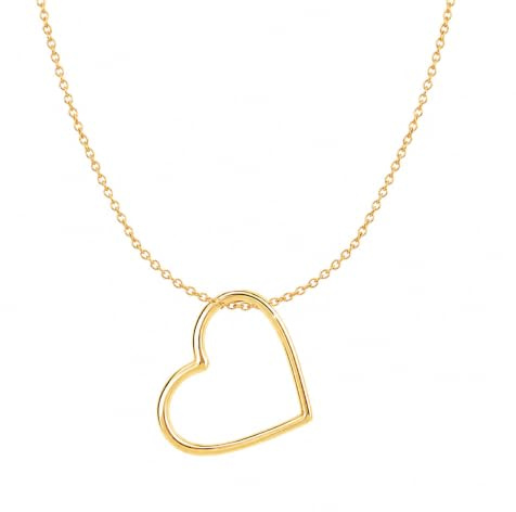 Kritz Collares Corazón para Mujer Chapada Oro o Plata - Colgante Corazon Elegante y Cadena Ajustable - Joyería Moda Regalo para Chicas Collier (Oro)