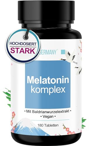 MBMGermany® Melatonin Schlaftabletten hochdosiert [SOFORT EFFEKT] mit Baldrianwurzel-Extrakt + Laborgeprüft in Deutschland