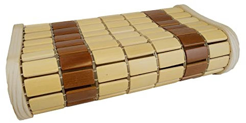 SudoreWell® Sauna Kopfstütze Relax Kopfkissen flexibel aus Bambusholz 2-farbig