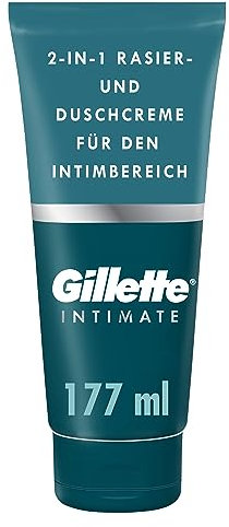 Gillette Body & Intimate 2-in-1 Rasier-und Duschcreme, sanfte Formel, formuliert für die Körper & Intimbehaarung, mit Aloe, frei von Parabenen, 177ml