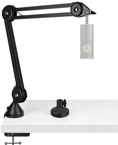 GEEKRIA for Creators Microphone Arm Compatible with Razer Seiren X, Mini, Elite, Emote, Mic Arm Adapter with Tabletop Flange Mount, Suspension Stand, Desk Mount Holder