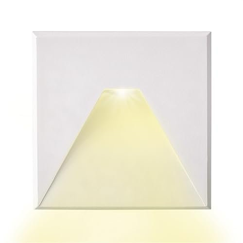 INNOVATE LED Einbaustrahler 24V DC Treppenbeleuchtung [ColorSwitch Wandleuchte Innen & LED Strahler Außen] Indirekte Beleuchtung Unterputzdose (Weiß, Eckig - Auslass Kegel, Warmweiß 3000 K)