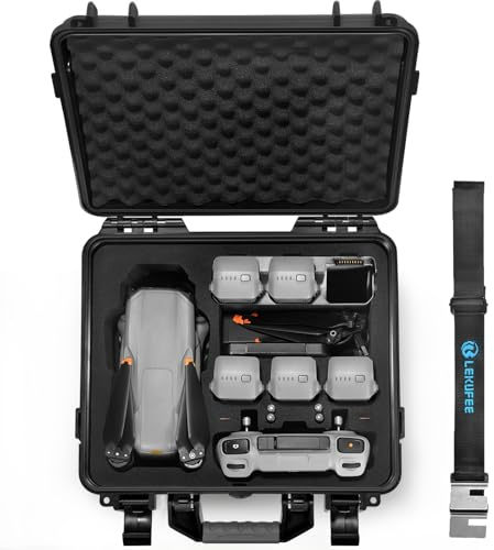 LEKUFEE Wasserdichter Hartschalenkoffer für DJI Air 3S Drohne/Air 3 Fly More Combo,DJI RC N3/N2/RC 2 Fernbedienung und Zubehör (Nur Koffer)