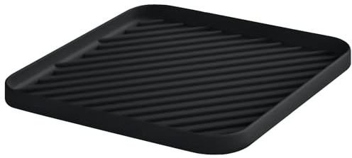 HvOvMvE Vassoio Organizzatore in Silicone Antiscivolo, Scolapiatti per Lavello Cucina & Bagno, Versatile per Lavastoviglie, Cassetti e Controsoffitti, Resistente al Calore (Nero)