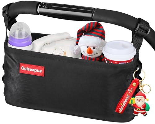 Kinderwagen-Organizer Universal: Getränkehalter für Kinderwagen, Becherhalter Kinderwagen Buggy Kinderwagentasche, Baby-Zubehör, Großer Kapazität Zum Tragen Trinkflasche/Feuchttüchern/Windeln/Handy