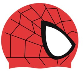 Badekappe für Kinder, Schwimmkappe Bademütze, Spidernan Badehaube, Schwimmhaube Silikon, Jungen und Mädchen im, Bequeme Passform für langes und kurzes Haar