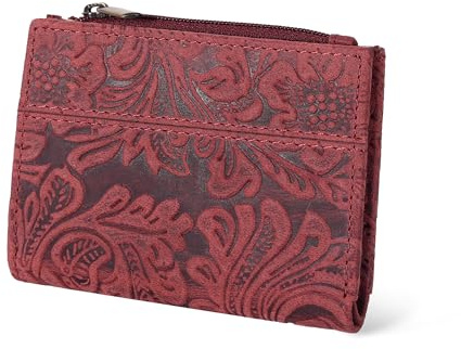 Small Full Grain Leather Wallet for Women - RFID Bifold Coin Purse Card