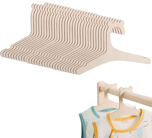 30 Pezzo Appendini Neonato, Grucce Legno per Bambini e Neonati