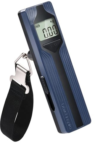travel inspira Kofferwaage ohne Batterie Gepäckwaage Batteriefrei Tragbare Kofferwaage für Reisen Kofferwaage Digital mit Haken Handwaage bis 50KG (Dunkelblau)