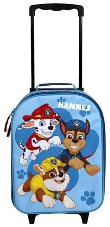 Undercover Koffer Kinder Paw Patrol, Personalisiert mit Name, Paw Patrol Hunde Trolley Mädchen Jungen, Handgepäck Reisekoffer