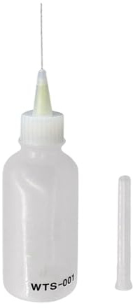 Botella de pegamento de precisión, aplicador de punta de aguja para uso artesanal, PVC con diseño de compresión a prueba de fugas, engrasador portátil para fabricación de papel, soldadura, quilling
