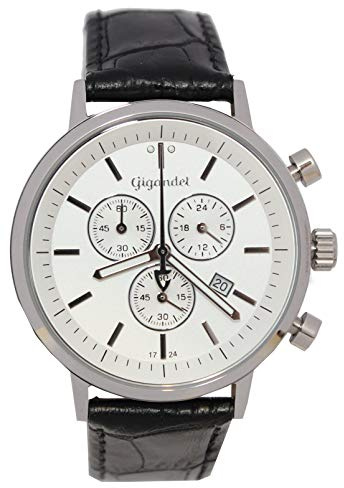 Gigandet Classico Herren-Armbanduhr Chronograph Quarz Analog Lederarmband schwarz G6-001