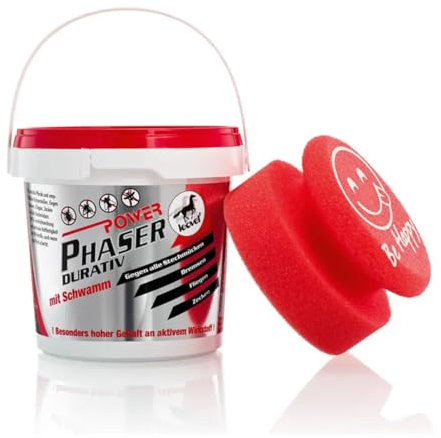 Leovet Power Phaser Durativ | 500 ml | Insektenschutzgel für Pferde | Zum Schutz vor Stechmücken, Bremsen, Fliegen und Zecken | Einfaches Auftragen mit Schwamm | Pflanzenöle
