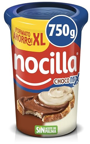 Nocilla, ChocoMix, Doble Crema al Cacao y Leche con Avellanas sin Aceite de Palma - Formato XL - Tarrina 750g
