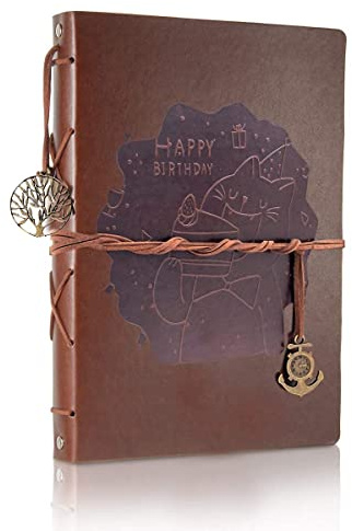 ThxMadam Leather Scrapbook Album 60 Pages Vintage Love Photo Album,11 * 8.1 Inch Scrapbook for Couples-DIY Memory Book,Birthday/Wedding Guest Book Gift for Anniversary Mother's Day