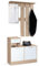 IDMarket - Armario para la entrada con espejo Paulin Design Haya puertas blancas