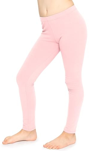 STRETCH IS COMFORT Girl's Cotton Leggings Light Pink Small