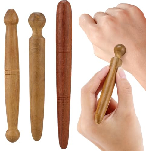 Beavorty Bâton D'Acupression En Bois Naturel Set De 3 Outils De Réflexologie Plantaire Et Stylet De Massage Manuel Pour Corps Entier Relaxation Et Bien-Être