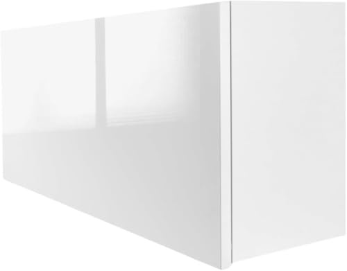 Milionmeblicom Armario Suspendido De Baño Laura 80x30x23 cm Mueble Pared Colgar con Estante Cocina Blanco Brillante de Almacenamiento con Iluminación LED Moderno Mueble Auxiliar Espacioso