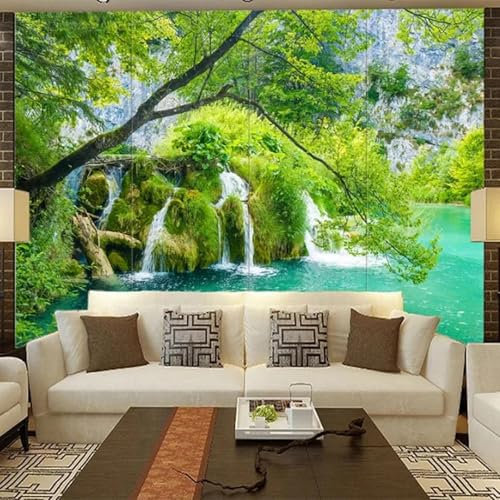 MIXUEXUNLU Mural Wallpaper 3D Waterfall Landscape Mural Living Room Hotel Background Wall Decoration Modern Wall Art Decoration
