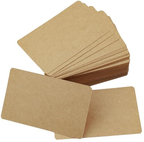 100 Pezzi Biglietti da Visita,54 x 88 mm Carte Kraft Paper Carte di Carta Nota Vuota Carta Kraft,Cartoline Carta di Parole per DIY Appunti,Etichette per Bagagli e Bacheche-Carta Kraft