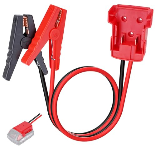 Sejaede Cavi ponticelli con clip a coccodrillo compatibili con batteria Milwaukee M18 18V, morsetti di avviamento per cavi in silicone 8AWG, cavo di avviamento automobilistico per auto con batteria