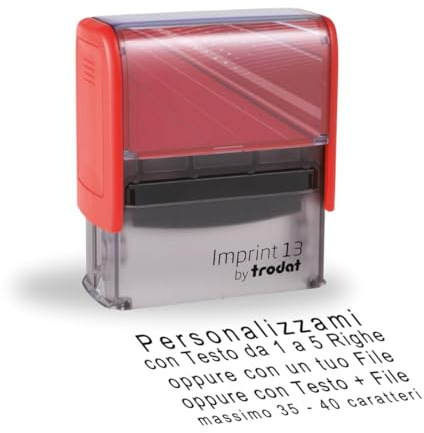 Trodat - Timbro Personalizzato, Timbro con Testo e/o Logo | Imprint 13 | 58x22 mm - 5 Righe | Timbri Personalizzati per Aziende, Uffici, Medici e Attività Commerciali