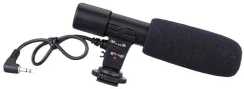 DIYEAH Microfono Per Interviste Videocamera Professionale Leggero Compatibile Dslr Per Registrazione Audio, Vlog e Streaming Live Adatto a Fotografi e Videomaker