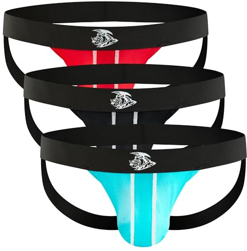 Real Men 0in Nylon Strapped Jocks C Pouch Lrg 3pk Blk/Lt Blu/Red Mens G Strings Sexy Underwear For Men Mens String Bikini Underwear Vasectomy Jock Strap Mesh Jockstrap Men's Jock Thong Pouch Jockstrap