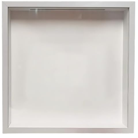 yeeplant Caja para recuerdos de viaje, sombra de 19,8 cm / 20 cm para boletos, postales y entradas de conciertos, marco de madera blanca, estuche expositor DIY con cristal transparente frontal y
