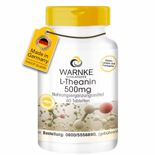 L-Theanine 500mg - 60 comprimés - Adaptogène - Acide animé | Warnke Vitalstoffe - Qualité des pharmacies allemandes