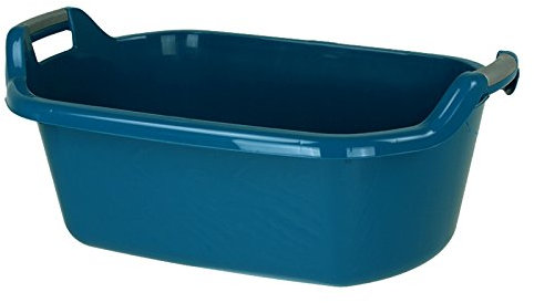 Curver Wäschewanne 55L 75x50cm Wäscheschüssel Waschwanne Waschküche Schmutzwäsche - Blau - Stabiler Tragegriff - Robust - Elegant
