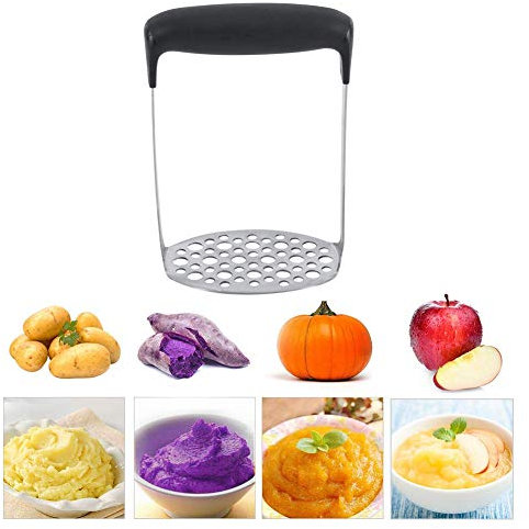 Presse Purée Broyeur de Pommes de Terre Professionnel Presse Légumes Acier Inoxydable Masher Broyeur pour Pommes de Terre/Bananes/Patates Douces/Nourriture pour Bébés