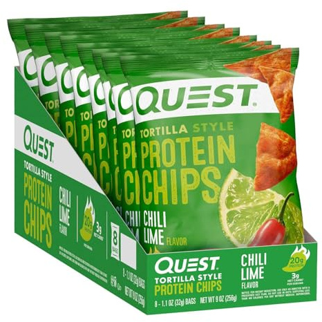 Quest Nutrition Tortilla Style Protein Chips, Chili Lime, 8 Count