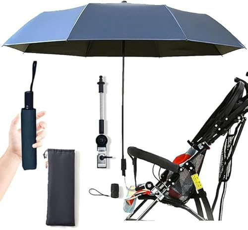 Nakazawa Universal Baby Parasol, Baby Stroller Sun Shade Sun Protection Sun Shade for Strollers, Waterproof Umbrella for Trolley Bike Wheelchair Buggy Fishing, Bicycle Umbrella with Holder Clip Clamp