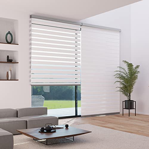 MADECOSTORE Alutech - Tenda avvolgibile doppia per giorno notte, 124 x 250 cm, con cassetto, catena in alluminio