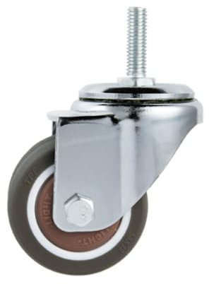 Roulette à tige filetée à forte charge à double roue de 2 pouces, roue en caoutchouc TPE, type universel M8, emballage simple,M8