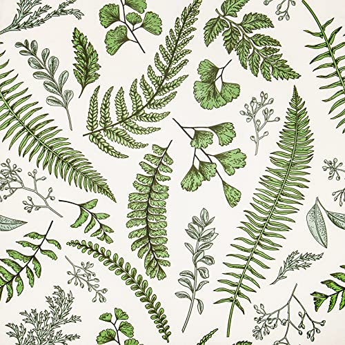 VaryPaper Carta da Parati Adesiva Muro Foglie Tropicali Pellicola Autoadesiva Floreale Acquerello Carta Adesiva Beige Fotomurali Foglie Verdi Pellicola Adesiva Impermeabile Cameretta Soggiorno 45cm×3m