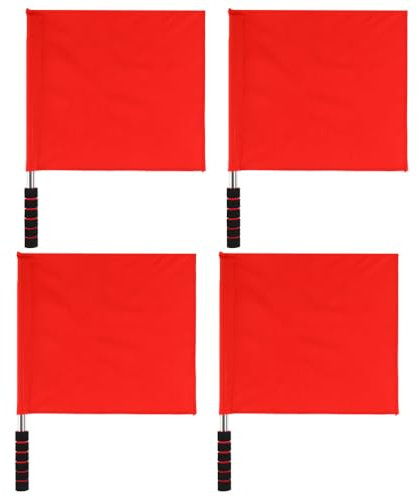 BESPORTBLE 4 Stücke Schiedsrichter Flaggen Hand Signal Flaggen Verkehrs Flagge Warnsignal für Sport Ausrüstung