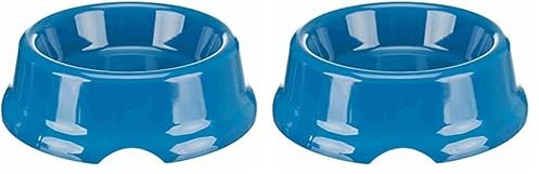 Trixie 2471 Bowl, Lightweight Plastic, 0.25 L/Ø 10 cm (Assorted Color) (Pack of 2) - For Dogs & Cats