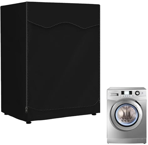 CuteHairy Washing Machine Cover, Washer/Dryer Cover for Front Load Machine, 210D Oxford Cloth Waterproof Dryer Cover With Zipper, Outdoor Washing Machine Cover for Laundry Kitchen Home M (85x60x55cm)