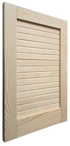 Full Panel Solid Wooden Door - Cupboard Doors - Slatted Wardrobe Door - White - Finished or Natural - Ready to Paint or Varnish