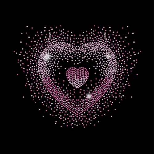 SUPERDANT Cuore con Strass Da Stirare Gradiente Cuore con Strass T-Shirt Transfer Strass Da Stirare Trasferimento Termico per T-Shirt Fai Da Te Decorazione Regalo